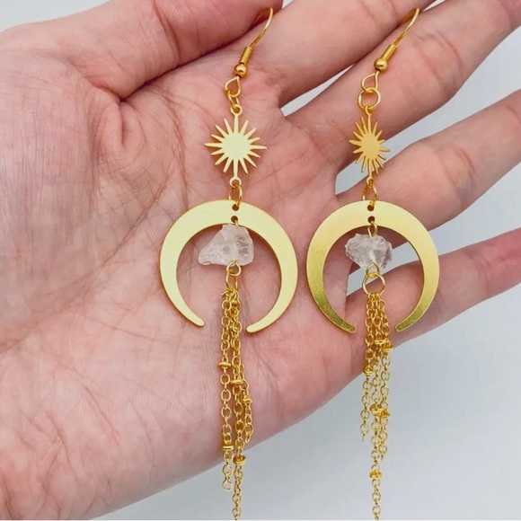 Eclipse stone earrings 🌙 - Picture 1 of 3